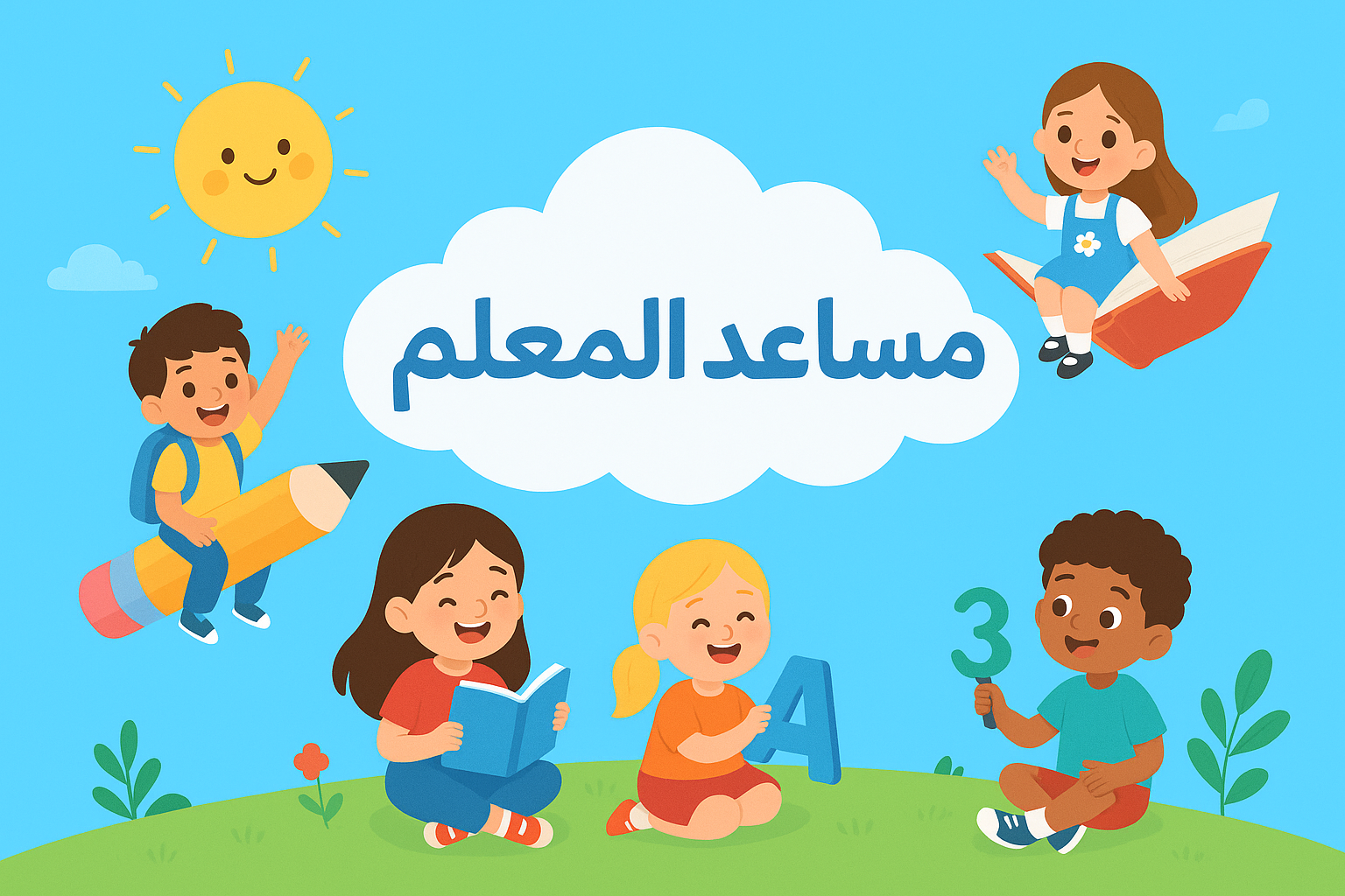 معلم وطلاب يستخدمون التكنولوجيا في الفصل